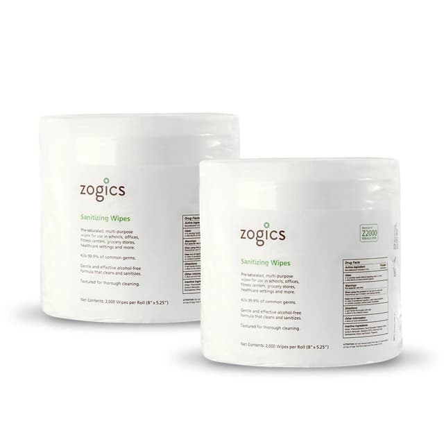 Zogics Sanitizing Wipes, Refills, Z2000-2, (2 rolls/case)