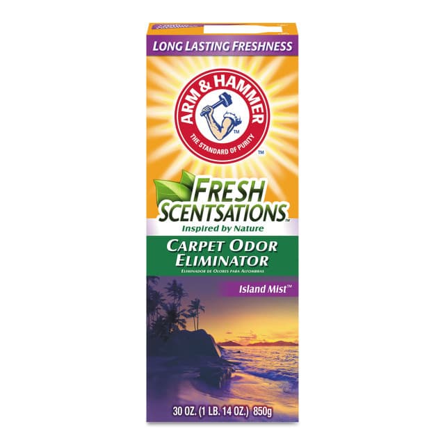 Arm & Hammer Fresh Scentsations Carpet Odor Eliminator, Island Mist, 30 oz box, 3320011535 (6 boxes/case)