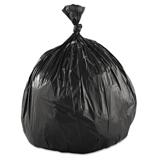 56 Gallon Can Liners, 43" x 47", 1.2 Mil, Low-Density, Heavy-Duty, Black, (100/Case) | Boardwalk