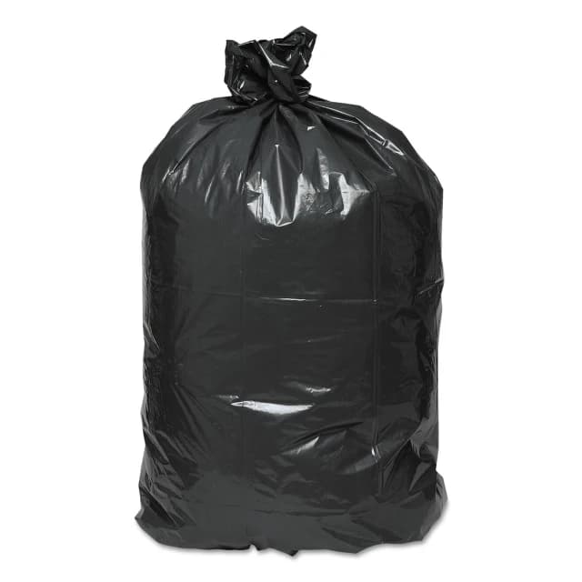 33 Gallon Recycled Can Liners, 33" x 39", 1.25mil, Low-Density, Extra Heavy-Duty, Black, (100/Case) | Earthsense Commercial