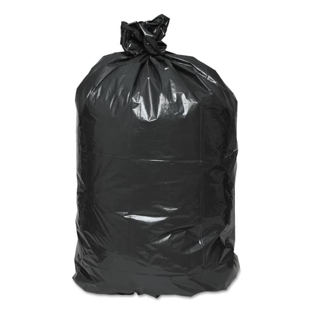60 Gallon Recycled Can Liners, 38" x 58", 1.25 Mil, Low-Density, Extra Heavy-Duty, Black, (100/Case) | Earthsense Commercial