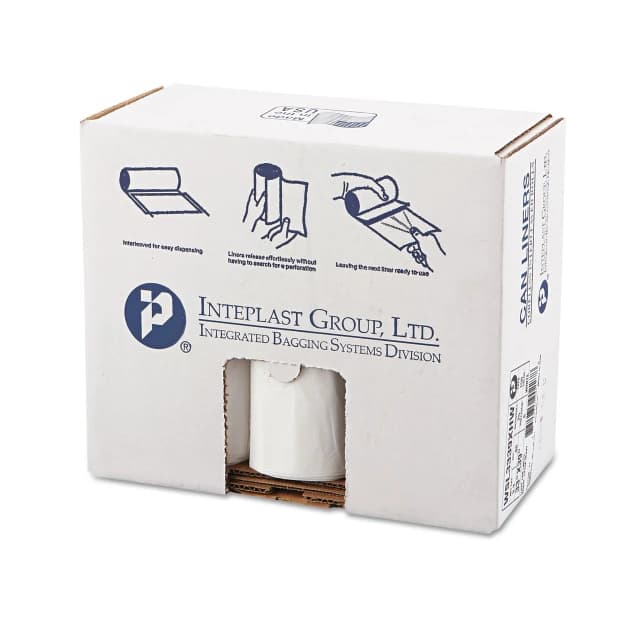 33 Gallon Can Liners, 33" x 39", 0.8 Mil, Low-Density, Extra Heavy-Duty, White, (150/Case) | Inteplast Group