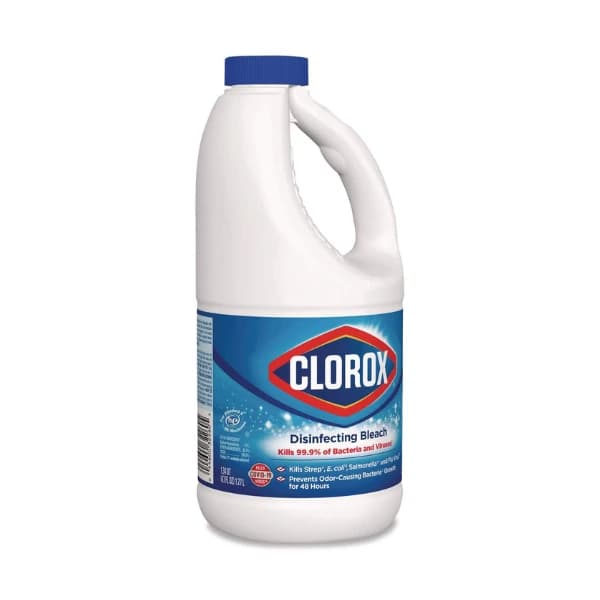 Clorox Bleach, 43 oz Bottle, 6/Pack