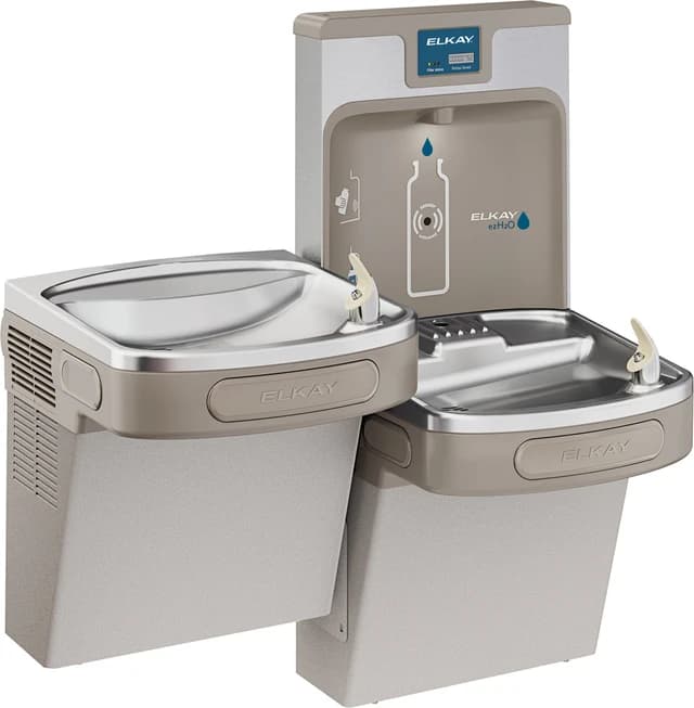 ELKAY Enhanced EZH20 Bottle Filling Station, Bi-Level LZ Cooler, Gray/Tan Granite, LZSTL8WSLP