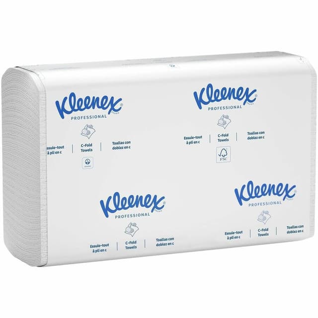 Kimberly-Clark Kleenex C-Fold Towels, White, 01500 (150 towels/pack) (16 packs/case)