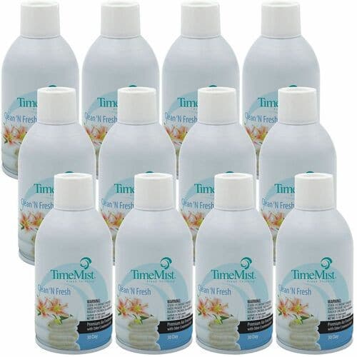 TimeMist Metered Fragrance Dispenser Aerosol Refill, Fresh N Clean Fragrance, 6.6 oz (12 refills/case)