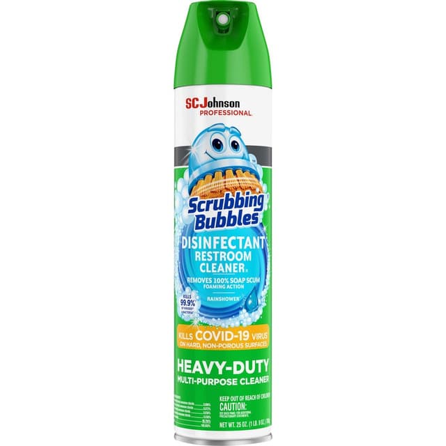 Scrubbing Bubbles Multi Surface Bathroom Cleaner, Rain Shower Scent, 25 Oz Aerosol Can (12 cans/case)