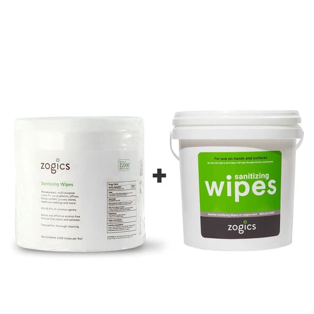 Zogics Sanitizing Wipes Portable Bucket & Refill, Z2000-B, 2,000 wipes