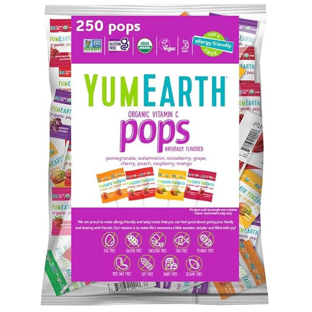 YUMEARTH Organic Vitamin C, Lollipops, 3.5 lbs, (300/bag)