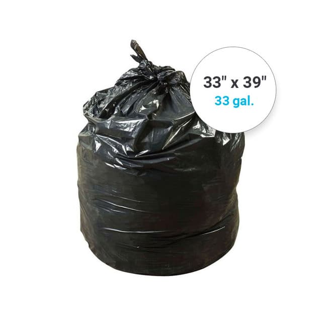 EcoMax 32 - 33 Gallon Can Liners, 33" x 39", 0.70 Mil, Low-Density, Extra Heavy-Duty, Black (150/Case) | Revolution Bag