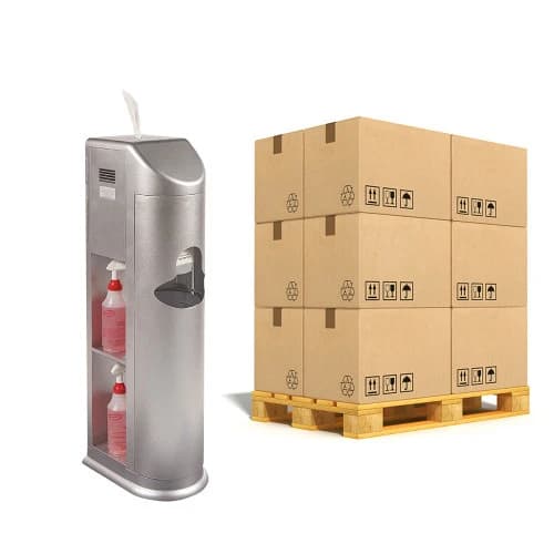 The Cleaning Station Wipes Dispenser + Hand Sanitizing Station Pallet