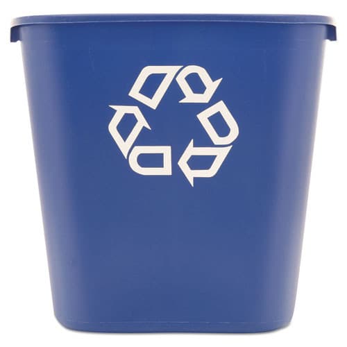 Recycling Series 28.13 Quart Blue Plastic Rectangular Trash Can | Rubbermaid