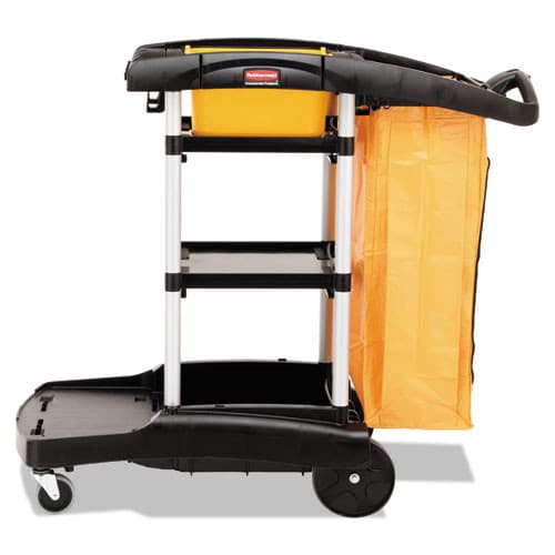 High Capacity Janitorial Cleaning Cart, Black | Rubbermaid