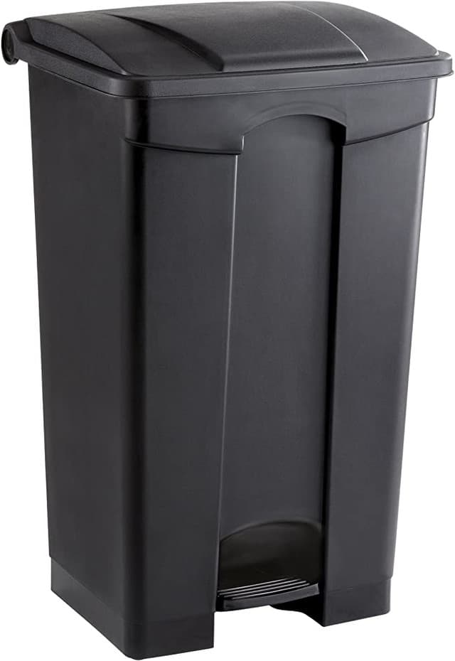 Step-On Series 23 Gallon Black Plastic Rectangular Trash Can | Safco