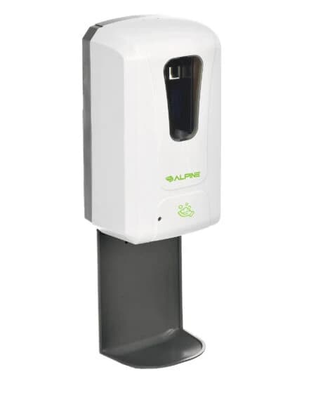 Automatic Hands-Free Foam Hand Sanitizer/Soap Dispenser with Drip Tray, 1200 ml, White | Alpine Industries