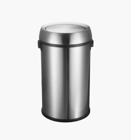 Heavy Duty 17 Gallon Stainless Steel Round Swivel Trash Can Cover | Alpine Industries