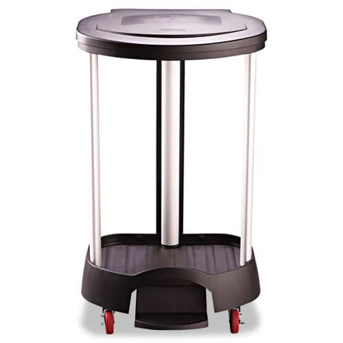 Rubbermaid Commercial 30 Gallon Premium Step-On Linen Hamper, Aluminum/Plastic, Black