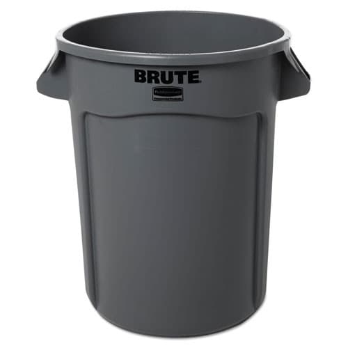Brute Series 32 Gallon Gray Plastic Round Trash Can | Rubbermaid