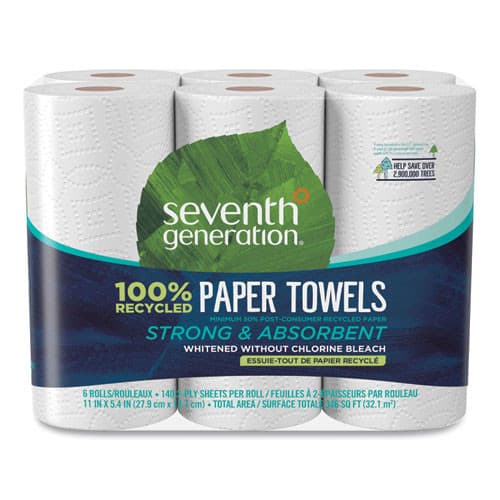 Kitchen Roll Paper Towel, 2-Ply, White | Seventh Generation