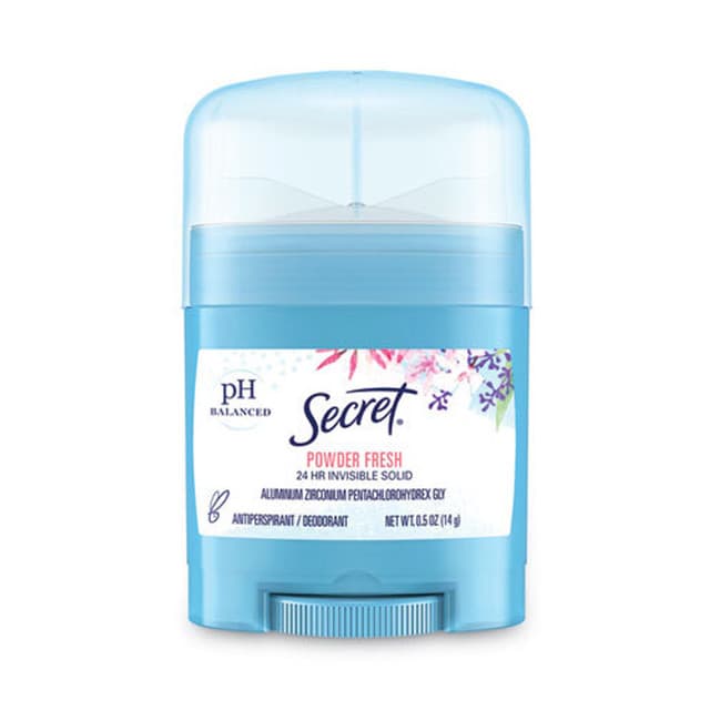 Invisible Deodorant, Powder Fresh, 0.5 oz Stick, 24/Carton | Secret