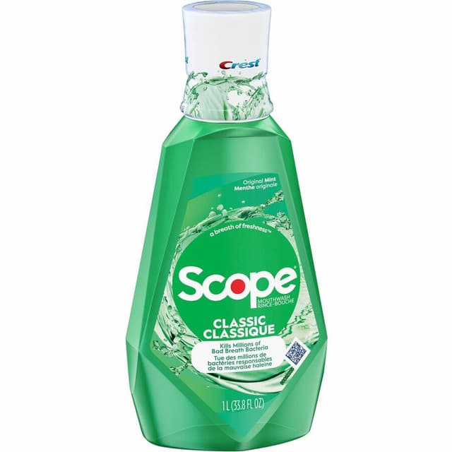 Mouth Rinse, Classic Mint, 1 L Bottle, 6/Carton |Scope