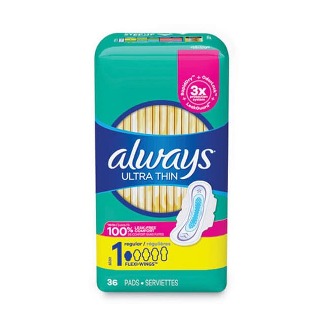 Ultra Thin Pads, Regular, 36/Pack | Always