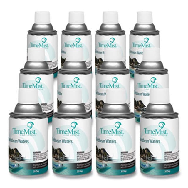 Premium Metered Air Freshener Refill, Caribbean Waters, 6.6 oz (12 refills/case) | TimeMist