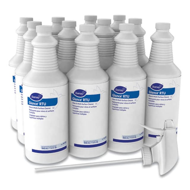 Glance Glass and Multi-Surface Cleaner, Original, 32 oz Spray Bottle, 12/Carton