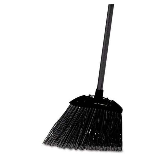 Angled Lobby Broom, Poly Bristles, 35" Handle, Black