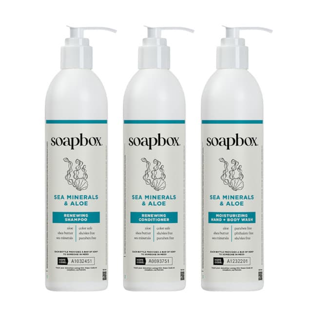 Soapbox Sea Minerals & Aloe Bath & Body Care with DoveLok Wall Bracket (2/Case)