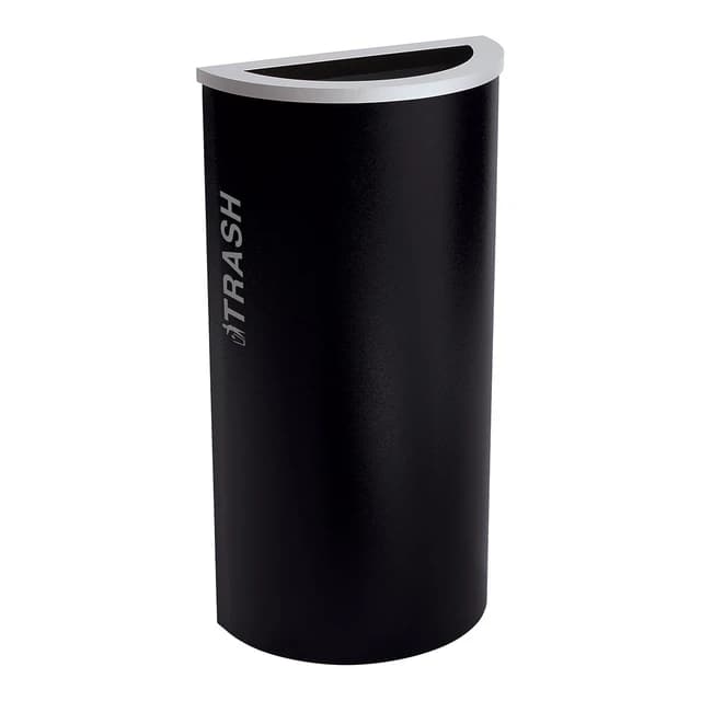 Kaleidoscope Series 8 Gallon Black Steel Half Round Trash Can | Kaleidoscope