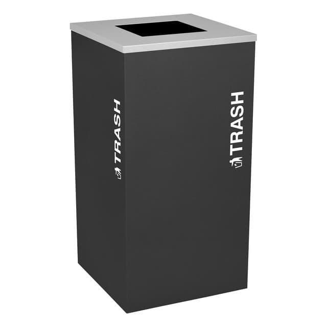 Kaleidoscope Series 24 Gallon Black Steel Square Trash Can | Kaleidoscope