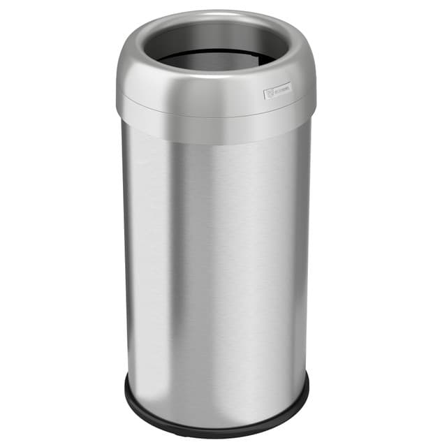 Open Top 16 Gallon Stainless Steel Round Trash Can | HLS