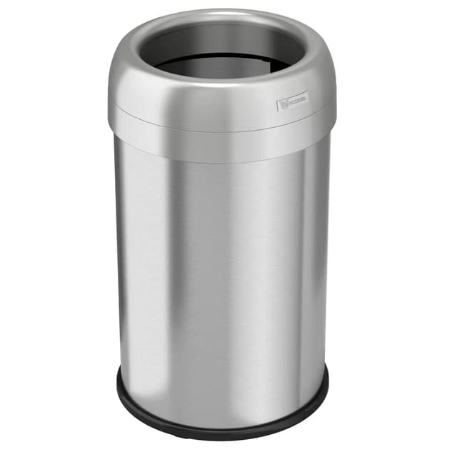 Open Top 13 Gallon Stainless Steel Round Trash Can | HLS