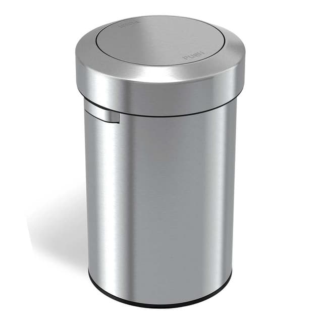 Swing Top 17 Gallon Stainless Steel Round Trash Can | HLS