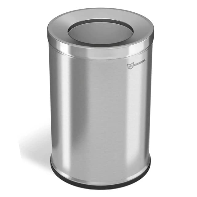 Open Top 26 Gallon Stainless Steel Round Trash Can | HLS
