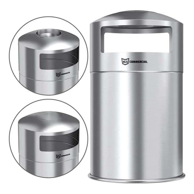 Dual Side-Entry 50 Gallon Stainless Steel Trash Can | HLS