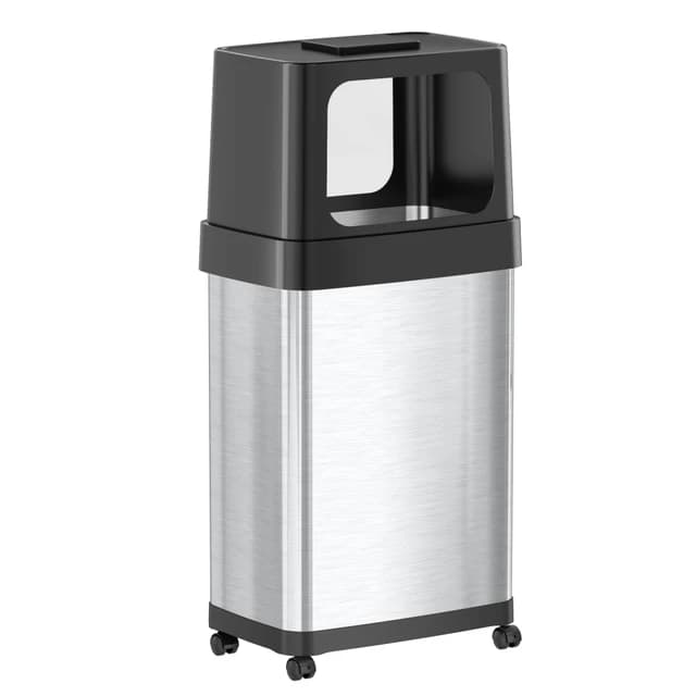 Dual Side Entry Series 18 Gallon Stainless Steel Rectangular Trash Can | HLS