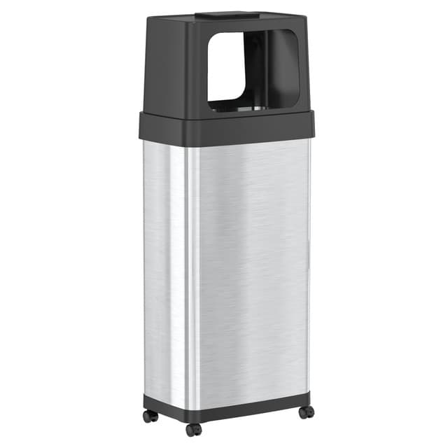 Push Open Series 24 Gallon Stainless Steel Rectangular Trash Can | HLS