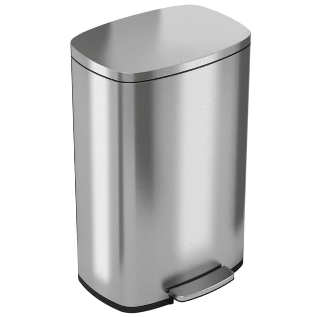 Step Series 13 Gallon Stainless Steel Rectangular Flip Top Trash Can | HLS