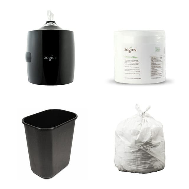 Beginner Bundle: Dispenser with Case of Wipes, Trash Can and Can Liners
