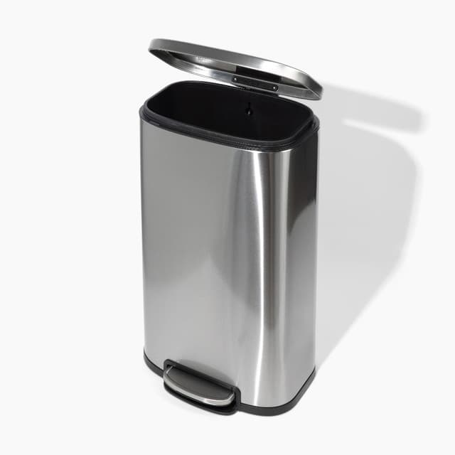 8 Gallon Stainless Steel Rectangular Step-On Trash Can