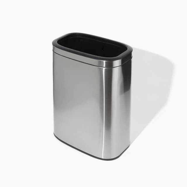 10.5 Gallon Stainless Steel Rectangular Slim Open Top Trash Can