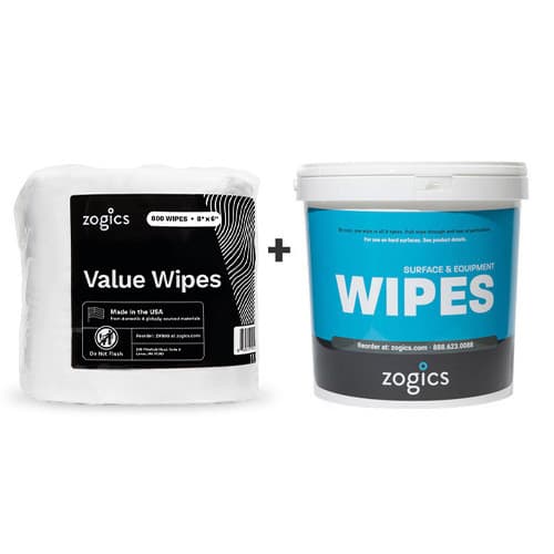 Zogics Value Wipes Portable Bucket & Refill, ZV800-B, 800 wipes