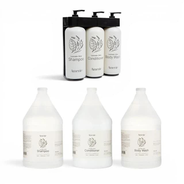 Amenie Lavender Mint 13.5oz Acquavera Triple Dispenser Bundle