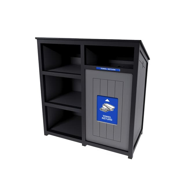 Aura 32 Gallon Recycled Plastic Grey Towel Valet and Return Can | Busch Systems
