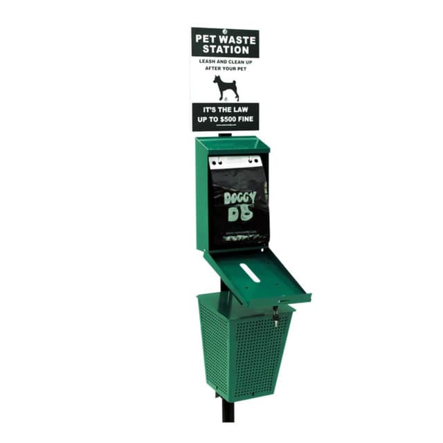Doggy Do 5.2 Gallon Green Aluminum Pet Waste Station with 6-ft Pole | Namco