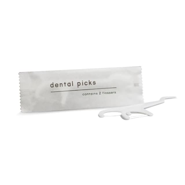 Dental Floss Picks, Set of 2, Paper Sachet (500/Case)