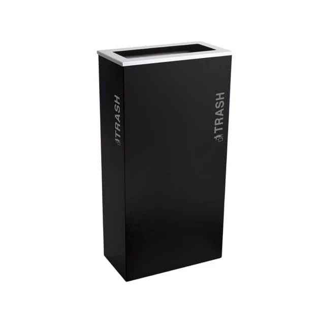Black Tie Kaleidoscope 17 Gallon Steel Platinum Lid Rectangular Trash Can | Ex-Cell Kaiser
