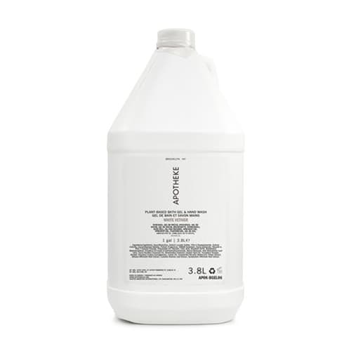 Apotheke Bath Gel + Hand Wash, White Vetiver (1 Gallon)